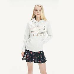 Tommy Hilfiger dámská šedá mikina s kapucí Hoodie