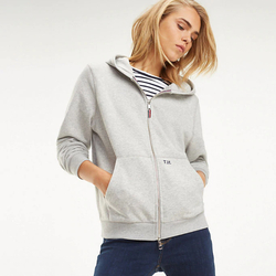 Tommy Hilfiger dámská šedá mikina na zip Essential