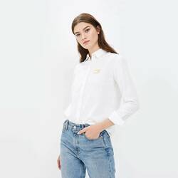 Tommy Hilfiger dámská bílá košile se zlatým logem