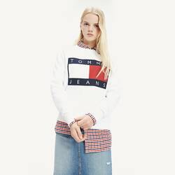 Tommy Hilfiger dámská bílá mikina Flag - XS (YA2)