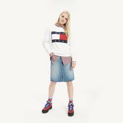 Tommy Hilfiger dámská bílá mikina Flag - XS (YA2)