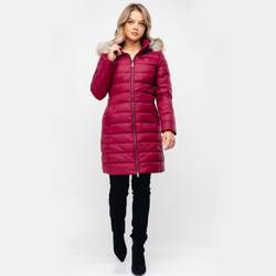 Tommy Hilfiger dámská bordová zimní bunda Essential