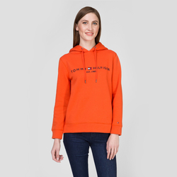 Tommy Hilfiger dámská oranžová mikina s kapucí Hoodie