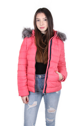Tommy Hilfiger dámská sytě růžová zimní bunda Essential