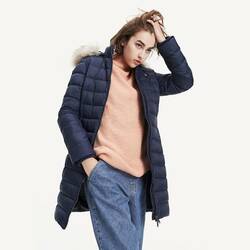 Tommy Hilfiger dámská tmavě modrá zimní bunda Essential