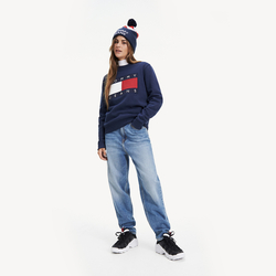 Tommy Hilfiger dámská tmavě modrá mikina Flag - XS (CBK)