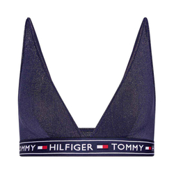 Tommy Hilfiger dámská tmavě modrá podprsenka se stříbrným vláknem - XS (416)