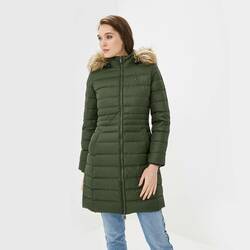 Tommy Hilfiger dámská zelená zimní bunda Essential