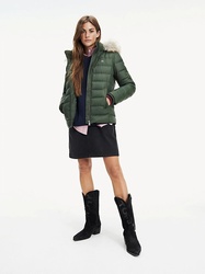 Tommy Hilfiger dámská zimní zelená bunda Essential