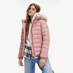 Tommy Hilfiger dámská zimní starorůžová bunda Essential