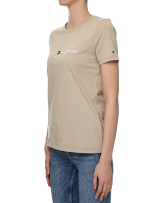 Tommy Hilfiger dámské béžové tričko - L (AEG)