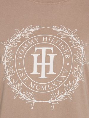 Tommy Hilfiger dámské béžové tričko - M (AEG)