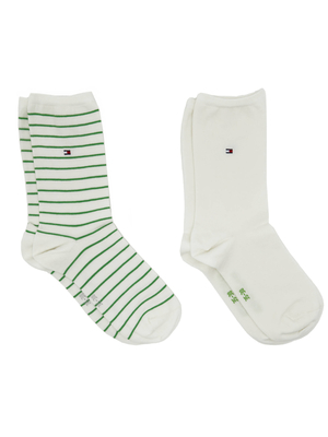 Tommy Hilfiger dámské bílé ponožky 2 pack - 35/38 (022)