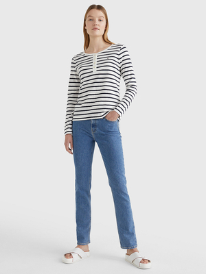Tommy Hilfiger dámské pruhované tričko - L (0AC)