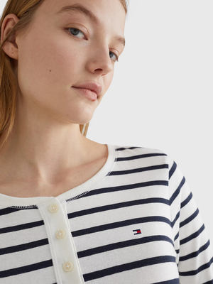 Tommy Hilfiger dámské pruhované tričko - L (0AC)