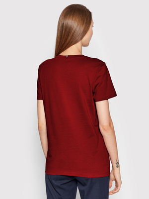 Tommy Hilfiger dámské tmavě červené tričko - XS (XIT)