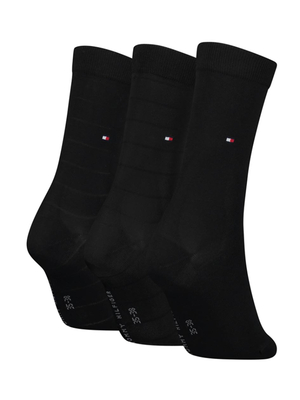 Tommy Hilfiger dámské černé ponožky 3 pack - 35/38 (002)