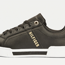 Tommy Hilfiger dámské černé tenisky Branded outsole strappy - 36 (BDS)