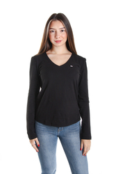 Tommy Hilfiger dámské černé tričko s dlouhým rukávem - L (BBU)