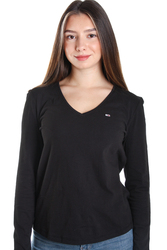 Tommy Hilfiger dámské černé tričko s dlouhým rukávem - XS (BBU)