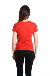 Tommy Jeans dámské červené tričko Essential - S (XA8)
