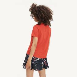 Tommy Hilfiger dámské červené tričko Jersey - XS (667)