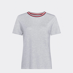 Tommy Hilfiger dámské šedé tričko Collar - L (PYT)