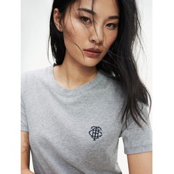 Tommy Hilfiger dámské šedé tričko Monogram - XS (PYT)