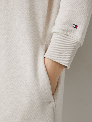 Tommy Hilfiger dámské béžové mikinové šaty - S (ADK)