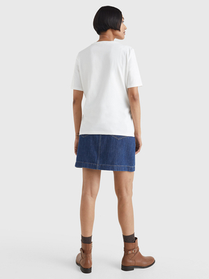 Tommy Hilfiger dámské bílé tričko - L (YBL)
