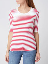 Tommy Hilfiger dámské bílé pruhované tričko - XS (0D9)