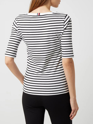 Tommy Hilfiger dámské bílé pruhované tričko - XS (0AW)