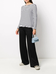 Tommy Hilfiger dámské bílé pruhované tričko - XS (0FJ)
