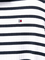 Tommy Hilfiger dámské bílé pruhované tričko - XS (0FJ)