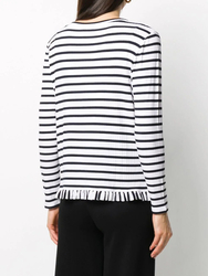 Tommy Hilfiger dámské bílé pruhované tričko - XS (0FJ)