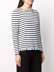 Tommy Hilfiger dámské bílé pruhované tričko - XS (0FJ)