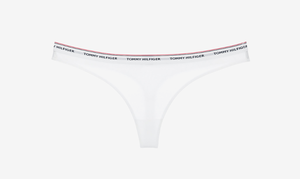 Tommy Hilfiger dámské bílé tanga 3pack Essentials - XS (903)