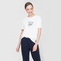 Tommy Hilfiger dámské bílé tričko Logo - XS (YCD)