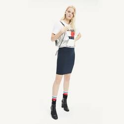 Tommy Hilfiger dámské bílé tričko Tommy - XS (YA2)