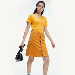 Tommy Hilfiger dámské hořčicové tričko Jersey - XS (ZBC)