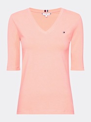 Tommy Hilfiger dámské meruňkové tričko Ess - XS (SN7)