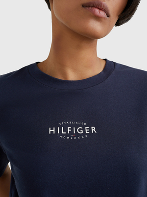 Tommy Hilfiger dámské modré tričko - L (DW5)
