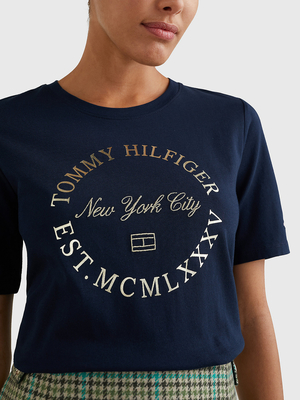 Tommy Hilfiger dámské modré tričko - XS (DW5)
