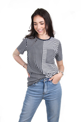 Tommy Hilfiger dámské modré tričko s pruhy Laurie