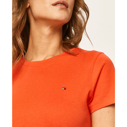 Tommy Hilfiger dámské oranžové tričko New Crew - M (XB6)