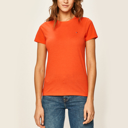 Tommy Hilfiger dámské oranžové tričko New Crew - M (XB6)