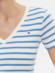 Tommy Hilfiger dámské pruhované tričko - XS (0FN)