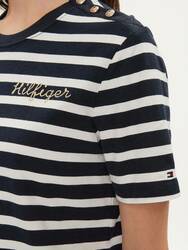 Tommy Hilfiger dámské pruhované triko - S (0A7)