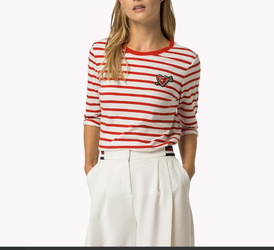 Tommy Hilfiger dámské pruhované tričko Heart s 3/4 rukávem