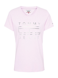 Tommy Hilfiger dámské světle fialové tričko Metallic